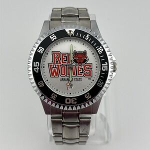 Arkansas State Red Wolves Men's Quartz Watch 8" Band 40mm Case- New Battery‎